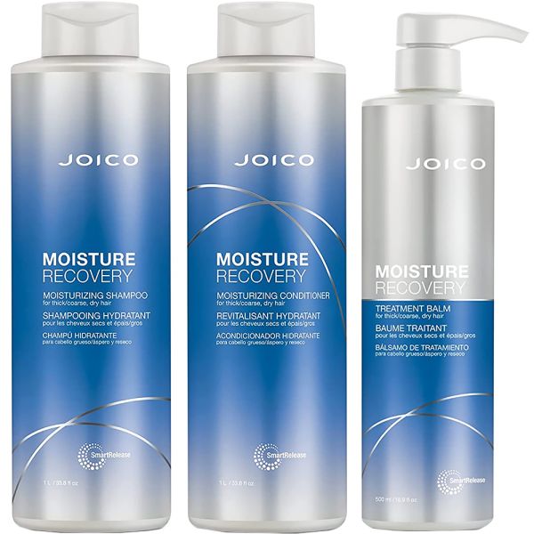 Kit Joico Moisture Recovery Shampoo 1L + Condicionador 1L + Bálsamo 500mL