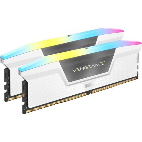 Kit Memória RAM DDR5 Corsair 5200 MHz 64 GB Vengeance RGB (2x32) - Branco (CMH64GX5M2B5200C40W)