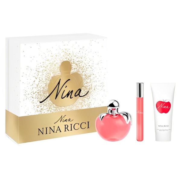Kit Perfume Nina Ricci Nina EDT 80mL + Loção Corporal 75mL + Spray 10ml - Feminino