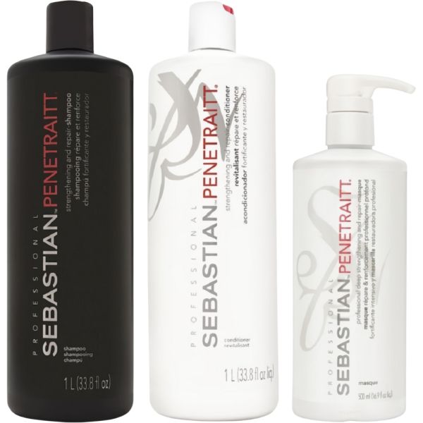 Kit Sebastian Penetraitt Shampoo 1L + Condicionador 1L + Máscara Capilar 500mL