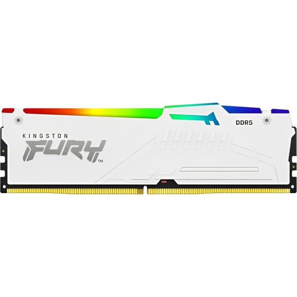 Memória RAM DDR5 Kingston 6000 MHz 16 GB Fury Beast RGB KF560C30BWA-16 - Branco