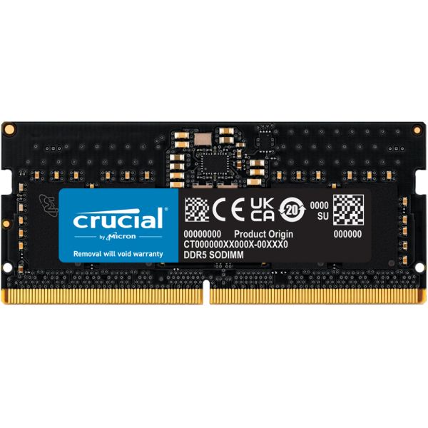 Memória RAM para Notebook DDR5 Crucial 5600 MHz 8 GB CT8G56C46S5 - Preto