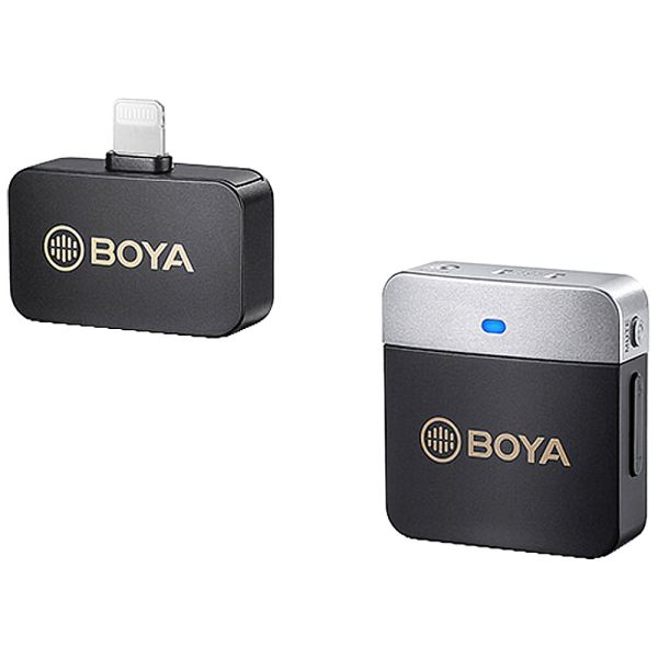 Microfone Boya BY-M1V5 Sem Fio Lightning - Preto/Cinza (1TX+1RX)