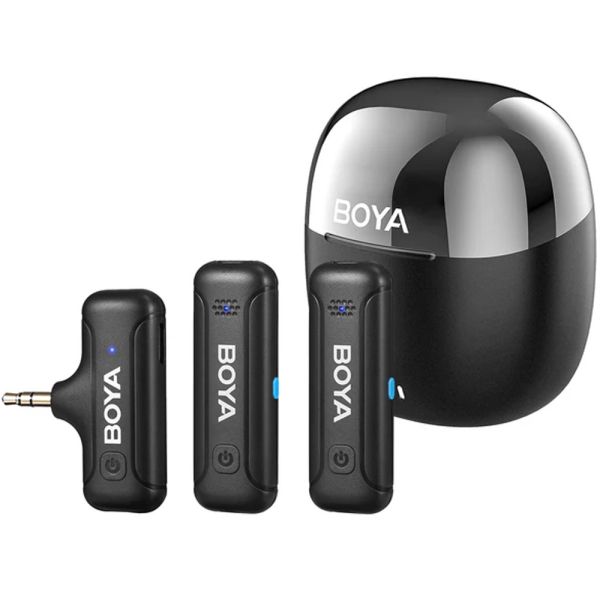 Microfone de Lapela Boya BY-WM3T-M2 Sem Fio Jack 3.5mm - Preto (2TX+1RX)
