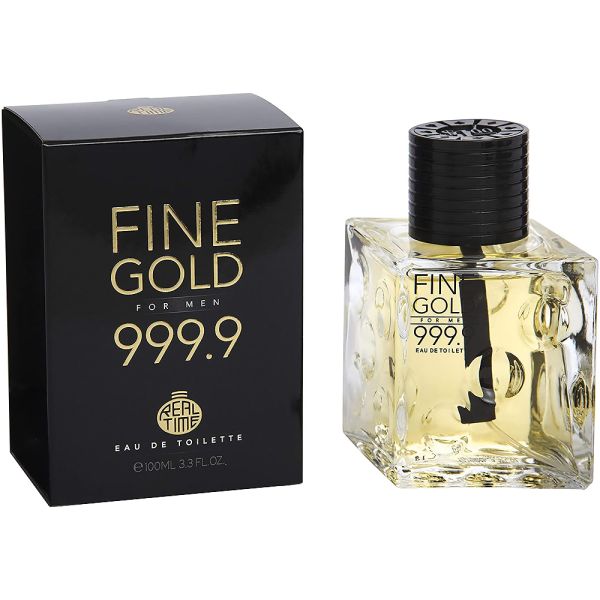 Perfume Real Time Fine Gold 999.9 EDT - Masculino 100mL