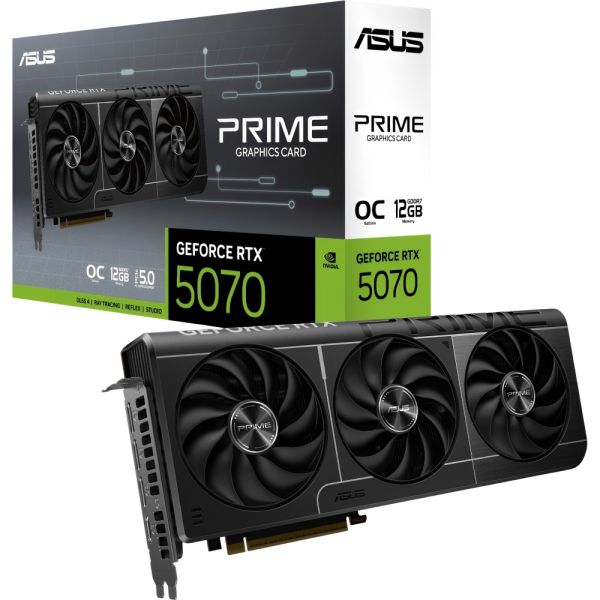 Placa de Vídeo ASUS Prime OC Edition GeForce RTX 5070 12 GB GDDR7 (90YV0M10-M0NA00)