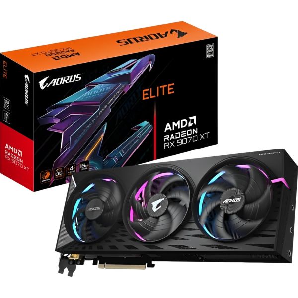 Placa de Vídeo Gigabyte AORUS Radeon RX 9070 XT Elite 16 GB GDDR6