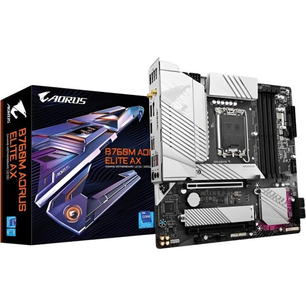 Placa Mãe Gigabyte B760M AORUS Elite AX LGA 1700 DDR5