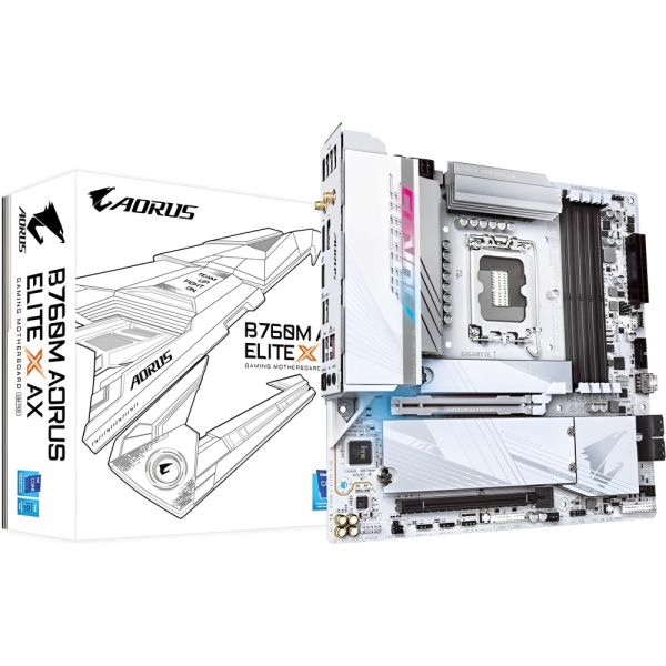 Placa Mãe Gigabyte B760M AORUS Elite X AX LGA 1700 DDR5