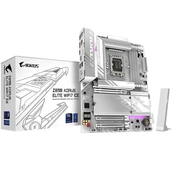 Placa Mãe Gigabyte Z890 AORUS Elite Wi-Fi 7 Ice LGA 1851 DDR5