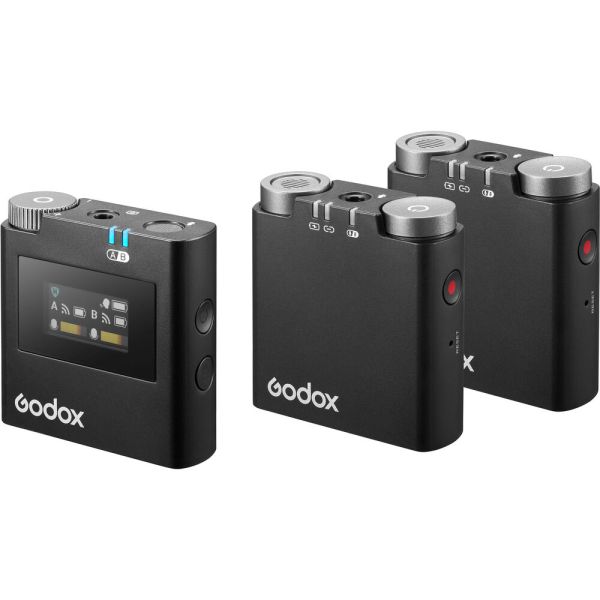Sistema de Microfone Godox Viltrox S M2 Sem Fio (2TX+1RX) para Câmera Sony