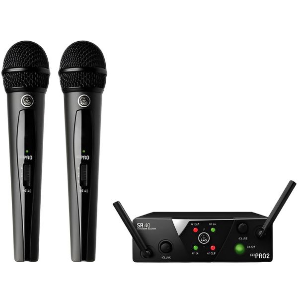 Sistema de Microfone Sem Fio AKG WMS40 Mini 2 UHF - Preto
