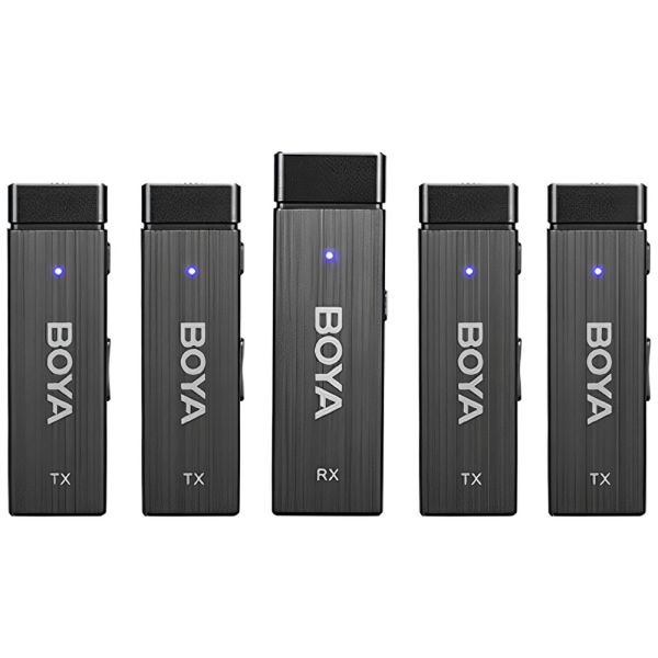 Sistema de Microfone Sem fio Boya BY-W4 (4TX+1RX) 4 Canais de Câmera - Preto
