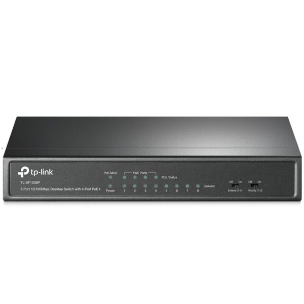 Switch Ethernet TP-Link TL-SF1008P 8 Portas 10/100Mbps PoE