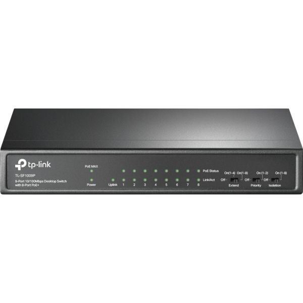 Switch Ethernet TP-Link TL-SF1009P 9 Portas 10/100Mbps PoE+