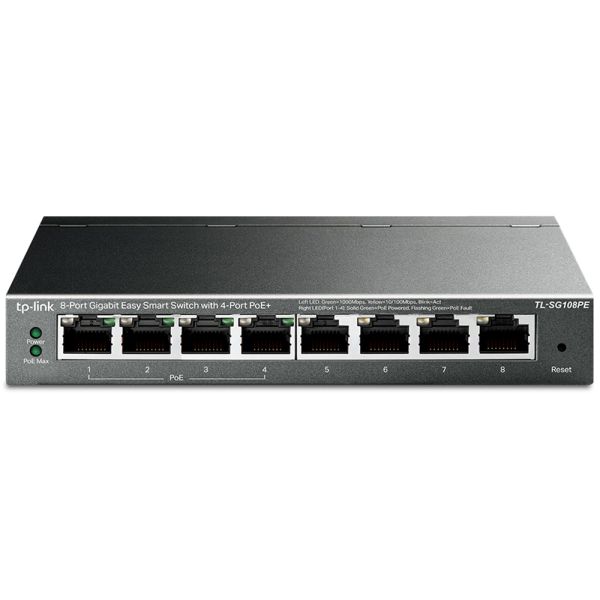 Switch Ethernet TP-Link TL-SG108PE 8 Puertos 10/100/1000Mbps PoE