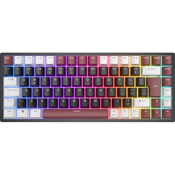 Teclado Mecânico Royal Kludge RK84 75% RGB Sem Fio Switch Brown - Warrior (Português)