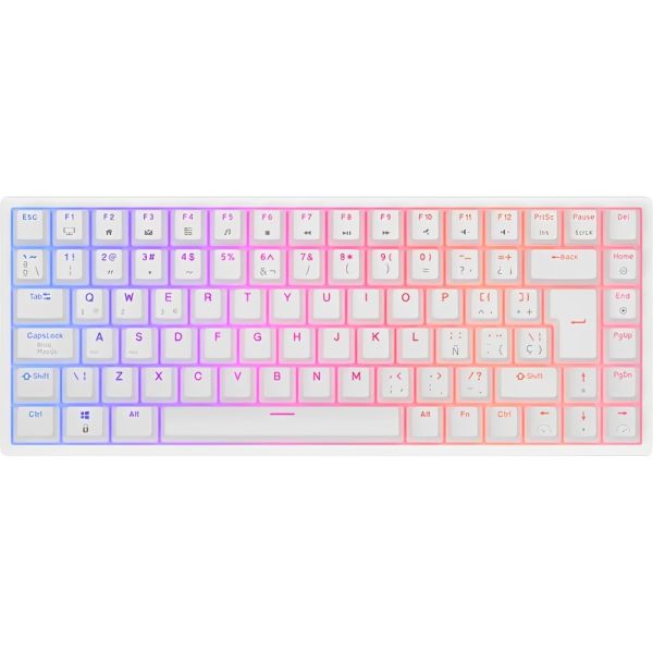 Teclado Mecânico Royal Kludge RK84 75% RGB Sem Fio Switch Red - White (Português)