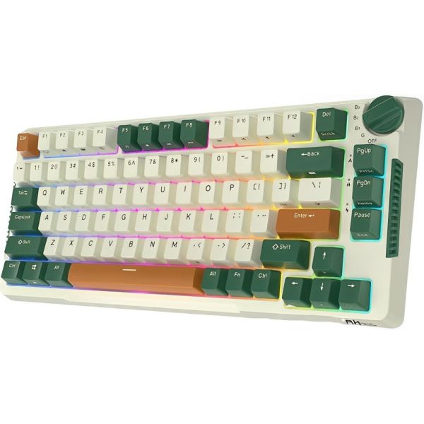 Teclado Mecânico Royal Kludge RK-H81 75% RGB Sem Fio Switch Brown - Time Machine (Inglês)