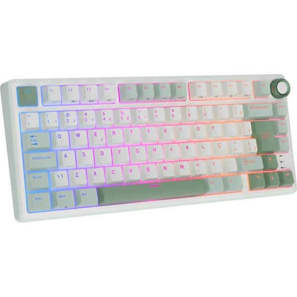 Teclado Mecânico Royal Kludge RKR75 75% RGB USB-C Switch Blue - Sky Cyan (Português)