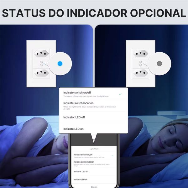 Tomada de Parede Inteligente Moes WK-KX-BR2 2 Gang Wifi 5000 W - Branco