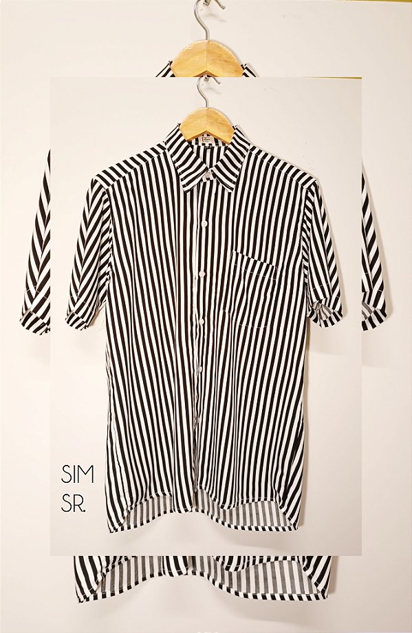CAMISA LISTRAS PRETO E BRANCO