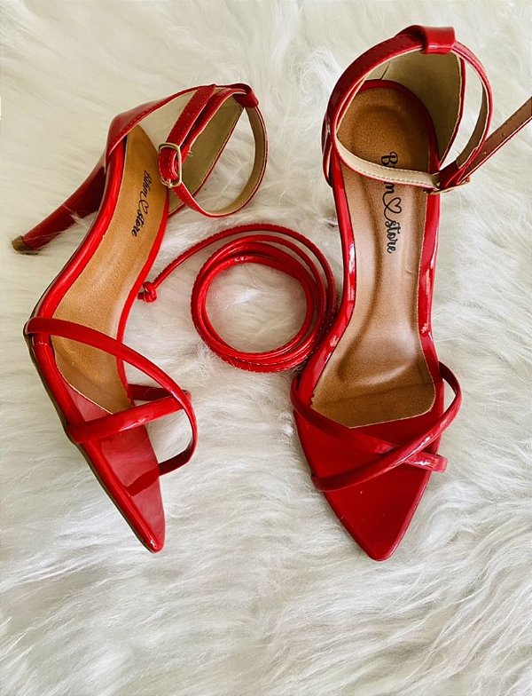 Sandália Vermelha - Bico folha