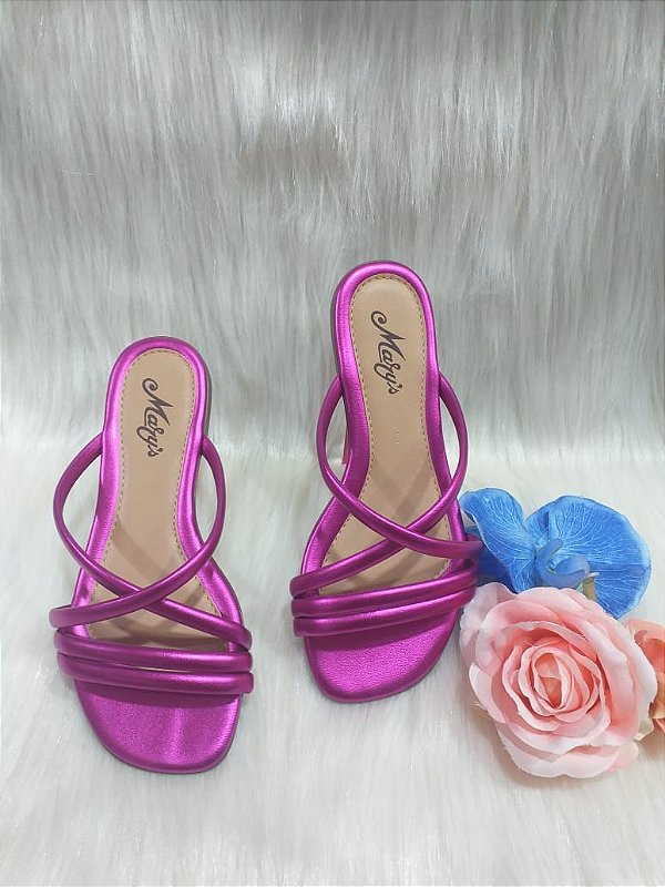 Rasteirinha Metalizada Pink