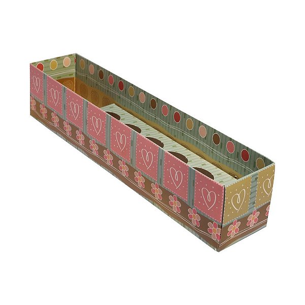 CAIXA BOTÃO DE ROSA E BRIGADEIRO ROSA E VERDE  6A X 6,5L X 32CM PCTE C/5 UNDS 3158