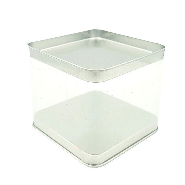 LATA QUADRADA C/6 UNIDS 7CM X 8CM X 8CM PRATA 2891