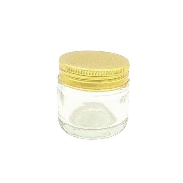 Potinho de vidro Redondo Dourado 30ml C/4 Unidades