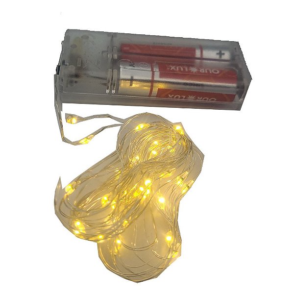 Enfeite Decorativo Mini Led Amarelo c/ 30 lâmpadas 3 Metros