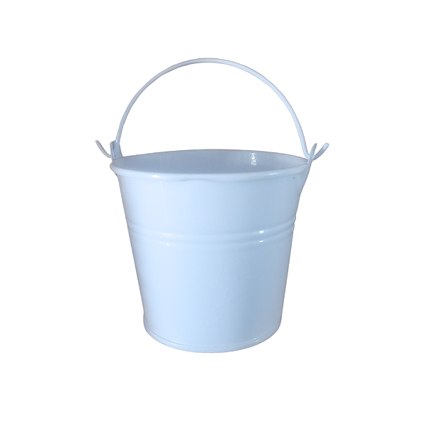 Baldinho Metal Branco Com Alça 200ml