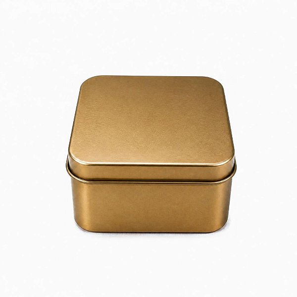 lata Quadrada Ouro 6,5x4cm c/6 Unidades