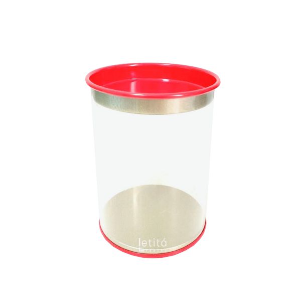 Lata Acetato Vermelha Redonda 250ml c/6 Unidades 8,5X6,5cm