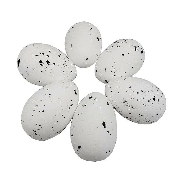 Ovo Decorativo de Isopor Branco c/12 Unidades
