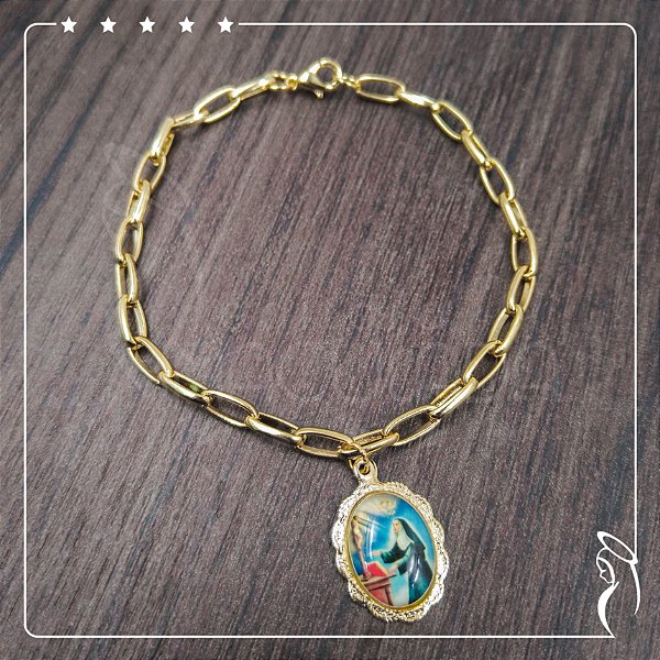 Pulseira Dourada de Santa Rita - elo P