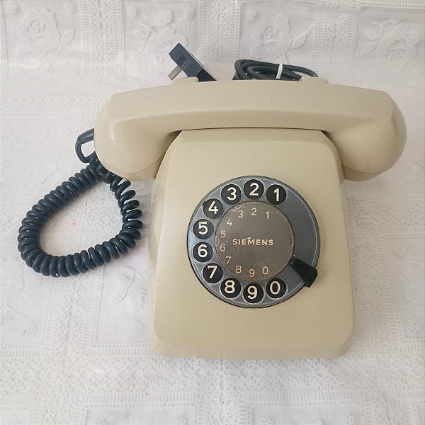 Telefone de disco antigo creme clássico Siemens - Decoração