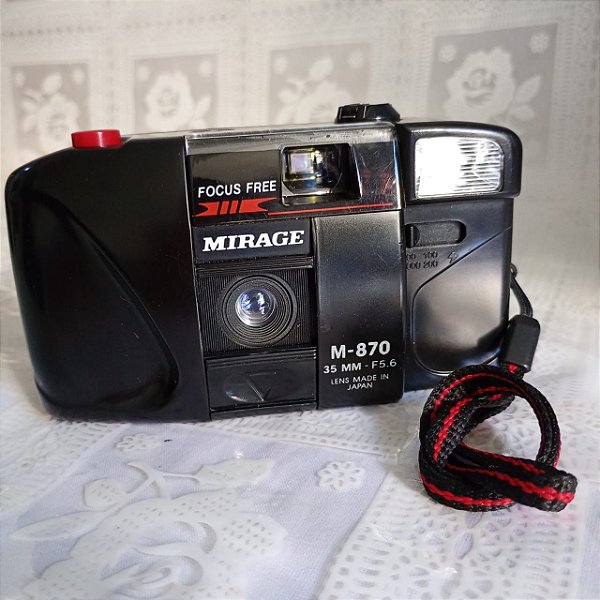 Funcionando Câmera Automática Mirage M870 com  Flash Analógica
