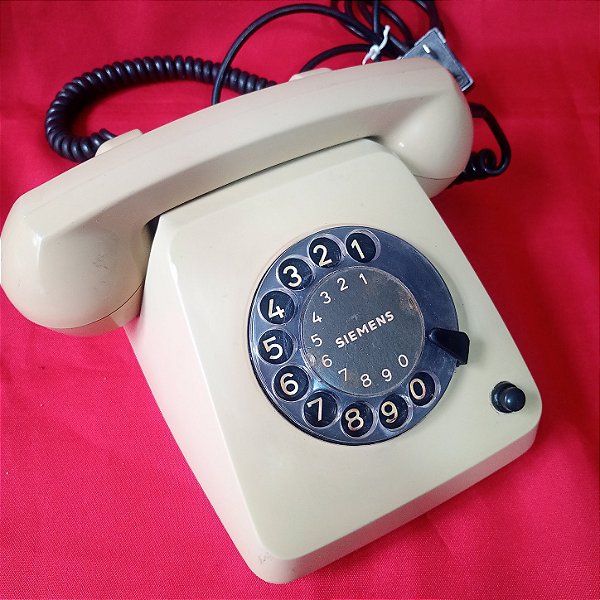 1 - Telefone de disco antigo creme clássico Siemens - Decoração