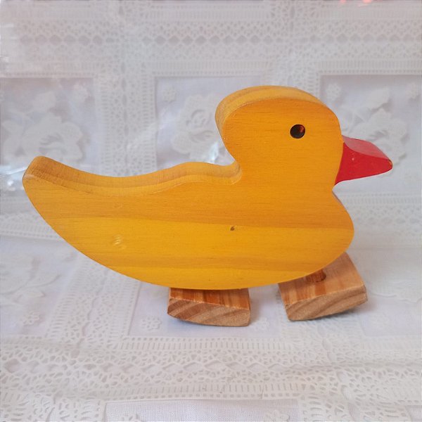 Brinquedo Pato em madeira artesanal 15,5x10,5cm