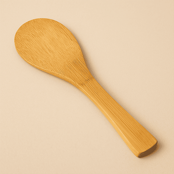 COLHER SHAMOJI De Bambu 20cm Utensílio Para Arroz Japonês - Chamoji Madeira Redonda Para Arroz Sushi Culinária Japonesa