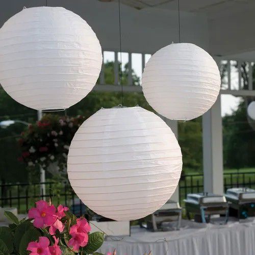 LUMINÁRIA Oriental Branca Grande 40cm - Luminária Japonesa de Papel Para Decoração Cor Branco
