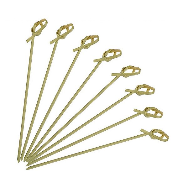 Espetinho Com Nó 100 Unidades de Bambu Para Petiscos