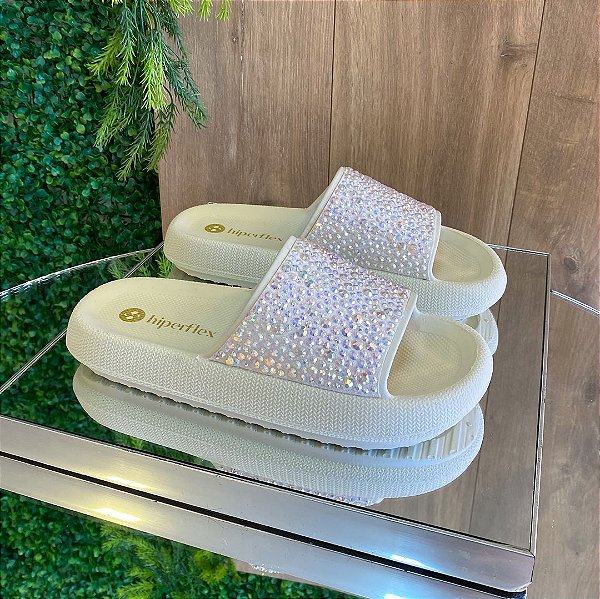 Chinelo Nuvem Hiperflex Marfim c/ Hotflix HF100