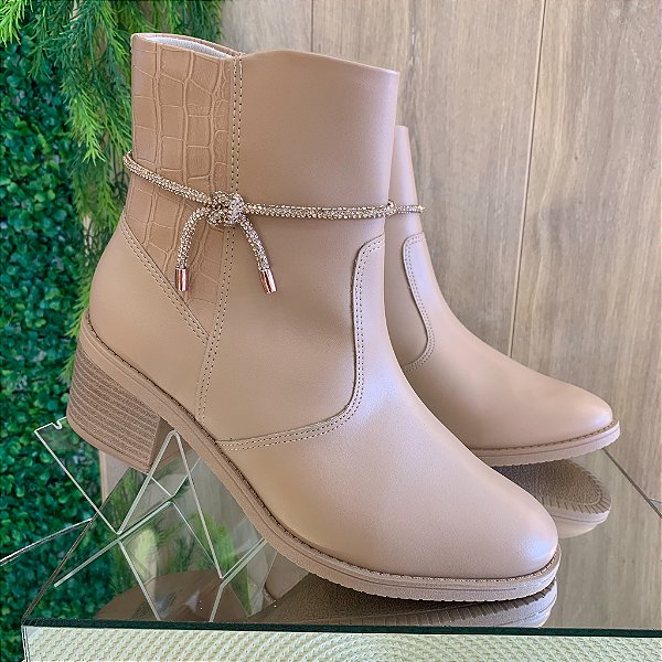 Bota Cano Curto Ramarim Caqui C/ Strass 2459102