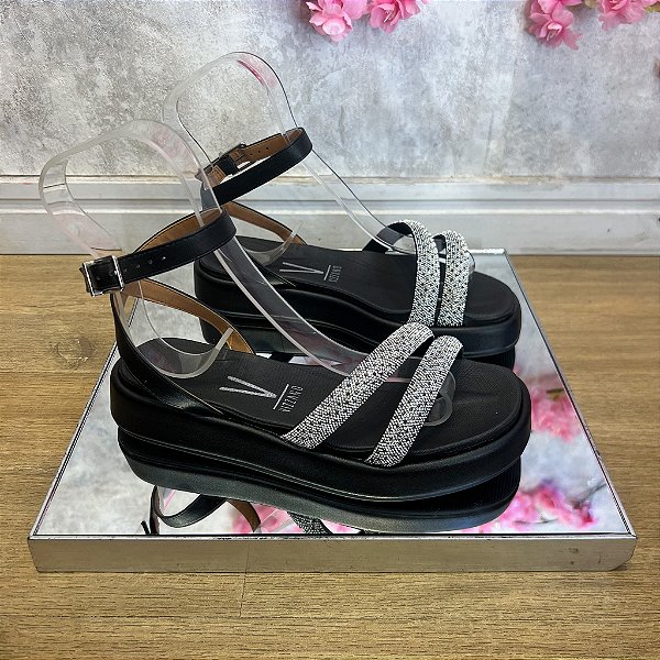 Sandália Vizzano Preto Cristal 6506109