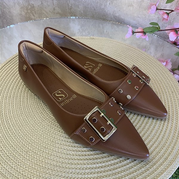 Sapatilha Santinelli Bico Fino Caramelo 1600048252