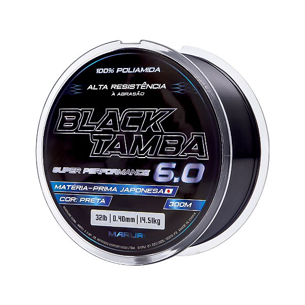 Linha Black Tamba Preta 0,37mm 300m Monofilamento (Maruri)