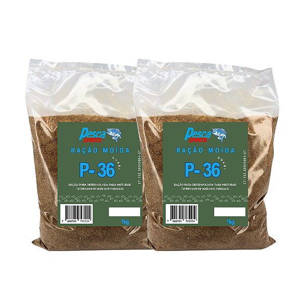 Kit C/2 Ração Guabi P-36 Moída (2kg total)